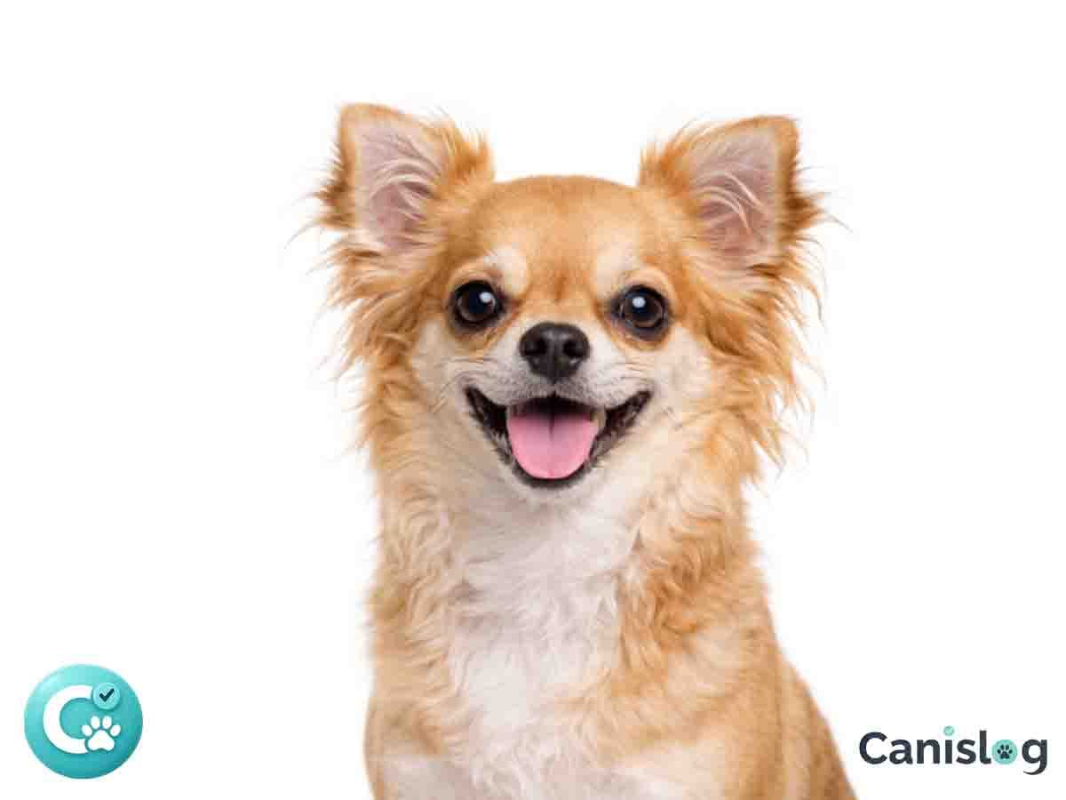 Chihuahua Langhaar mit langem Fell im Profil