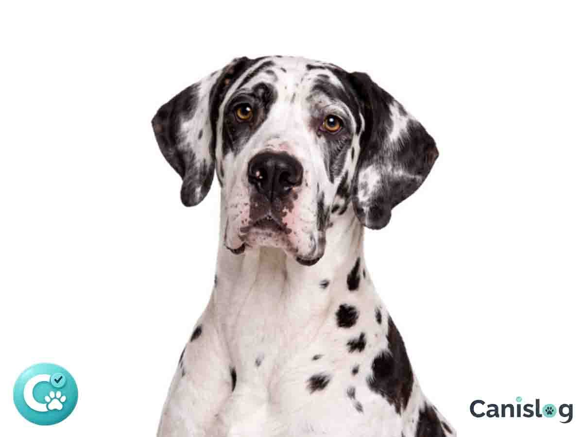 Deutsche Dogge gefleckt schwarz im Stand – Größe, Alltag und Farbvarietät