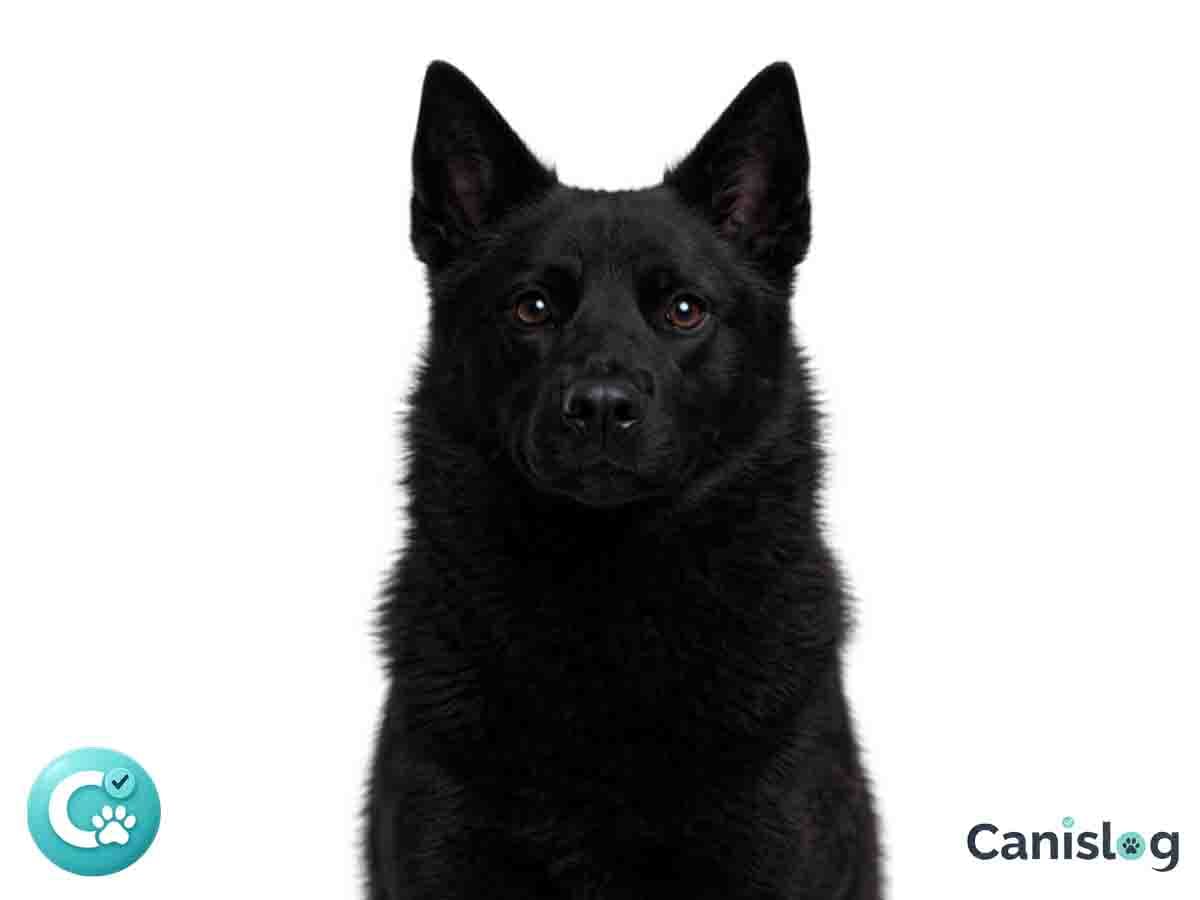 Norwegischer Elchhund Schwarz im Profil