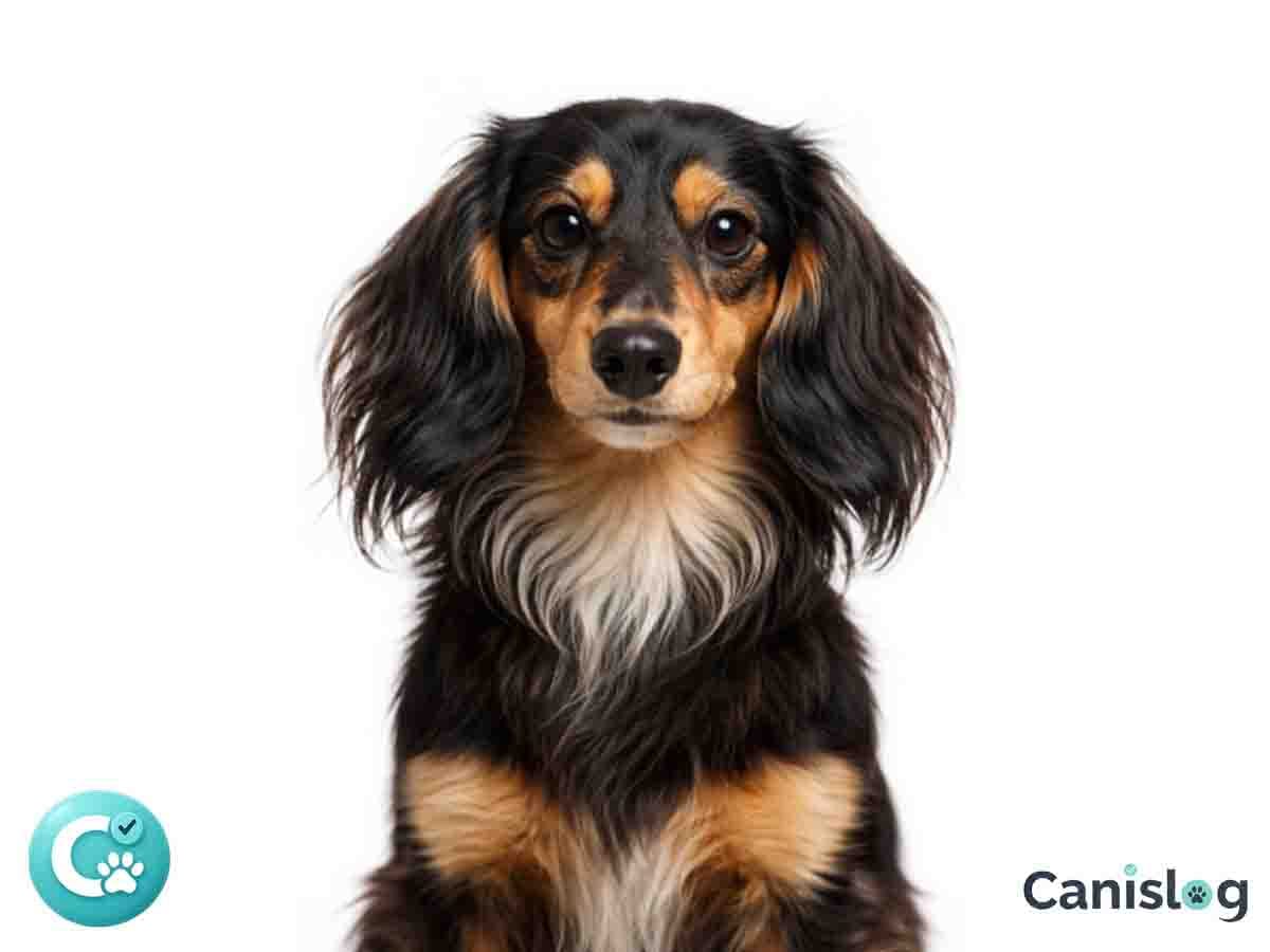 Zwerg Langhaardackel im Profil